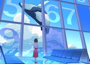 Whale in the Sky Digital Art