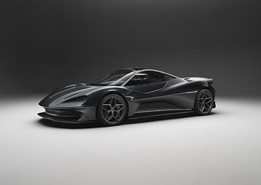 Dark Gray Sports Car Studio Shot