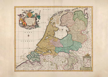 Antique Map of Belgium and Netherlands