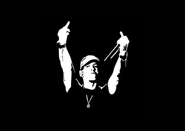 eminem black and white silhouette