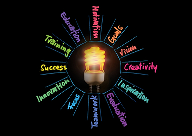 Bright Idea Concept with Colorful Keywords