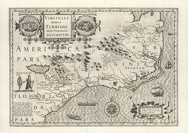 Old Map of Virginia and Florida