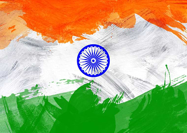 indian flag abstract brush strokes