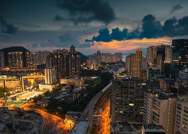 Hong Kong cityscape at dusk