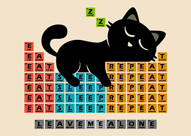 Cat Periodic Table – Cat's Daily Routine: Eat, Sleep, Repeat