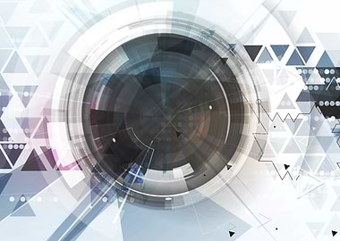 Abstract Technology Circle with Triangles