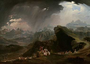 Epic Landscape Painting with Procession