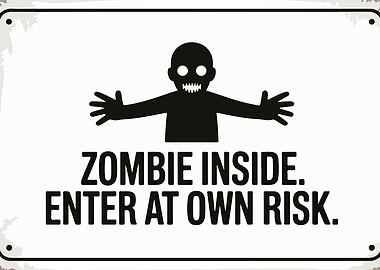 Zombie Inside Warning Sign