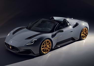 Gray Maserati MC20 Cielo with Gold Wheels