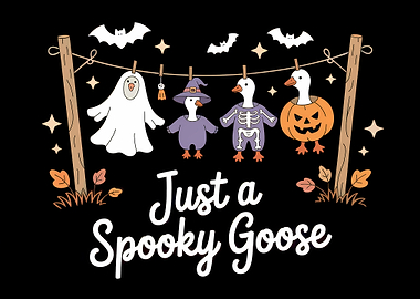 Just a Spooky Goose Halloween Illustration