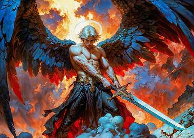 Archangel Michael, Warrior with Sword and Wings