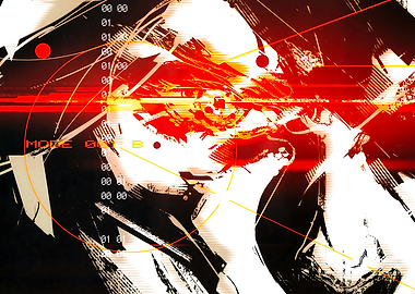 Abstract Red and Black Digital Art