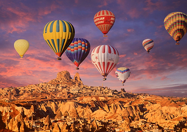 cappadocia hot air balloons at sunrise