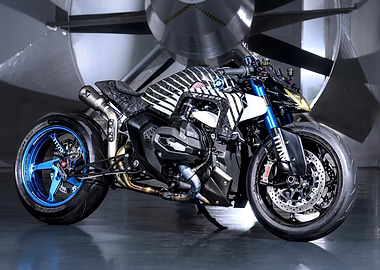 Custom BMW Motorcycle in Wind Tunnel