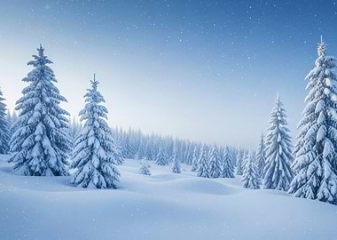 Snowy Winter Forest Landscape