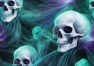 Halloween Skulls with Ethereal Smoke