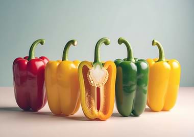 Colorful Bell Peppers Still Life