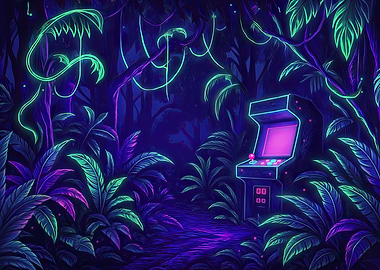 Neon Jungle Arcade – Retro Gaming Vibes