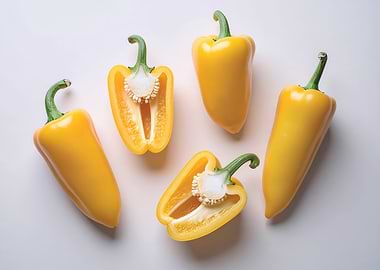 Yellow Bell Peppers Still Life