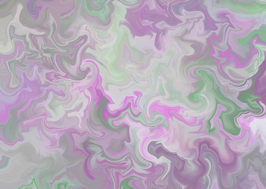 Abstract Swirls of Pink, Green, and Gray 18 by Kristalin Davis