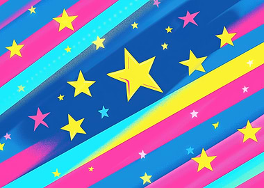 Colorful Patriotic Stars and Stripes