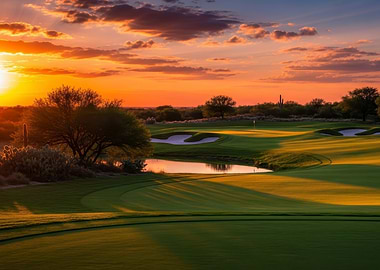 Golf Course at Sunset