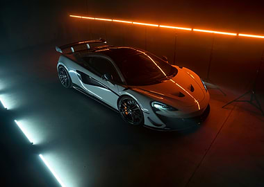 Sleek White Sports Car in Studio