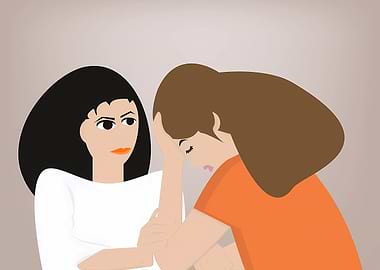 Supportive Friend Comforting Sad Woman