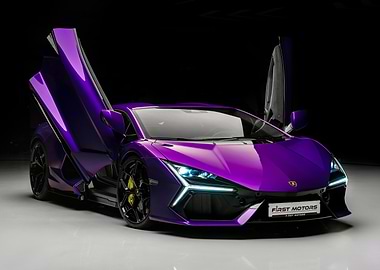 Lamborghini Revuelto Car with Open Doors