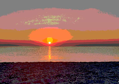 Vibrant Sunset Over the Ocean