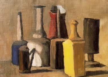 Still Life with Bottles Painting, giorgio morandi paintings​