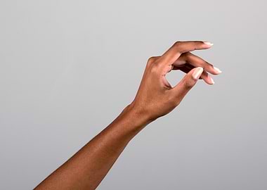 Hand gesture on gray background