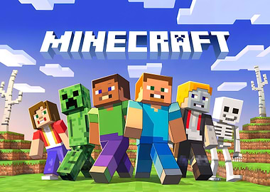 Minecraft Characters on Green Field