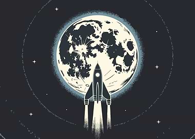 Rocket to the Moon Illustration