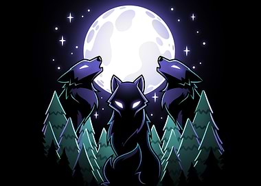 Wolves Howling at the Moon