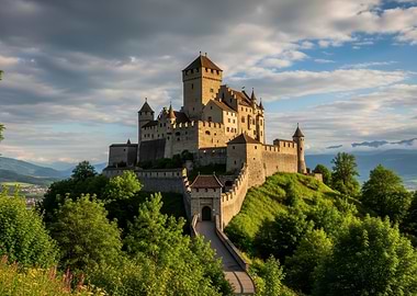 Medieval Castle on Hilltop