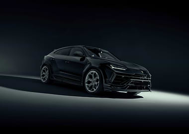 Sleek Black Lamborghini Urus SUV