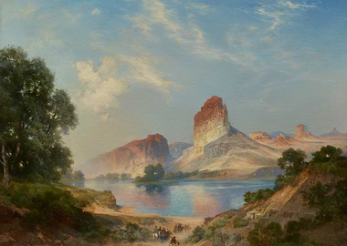 Western Landscape Painting with Riders