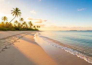 Tropical Beach at Sunset