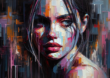 A Colorful, Abstract Portrait of a Woman