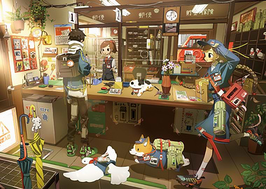 Anime Post Office Scene