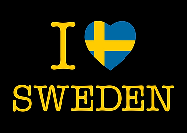 I Love Sweden Flag Heart