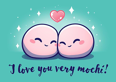 Cute Mochi Love Illustration