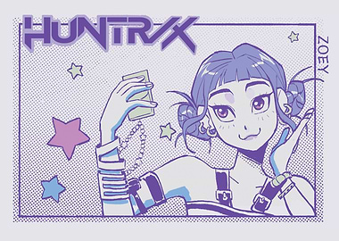 HUNTRX Zoey Poster – Stylish Anime-Inspired Art