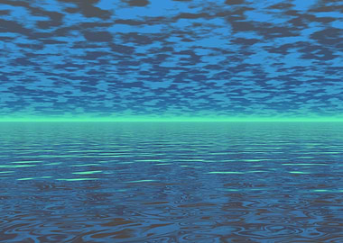 Calm Blue Ocean and Cloudy Sky