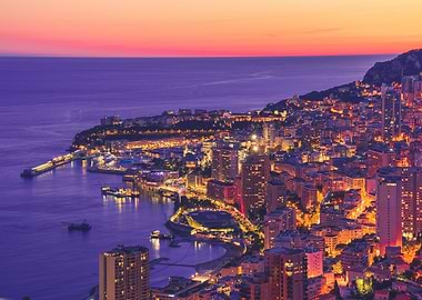 monaco cityscape at dusk