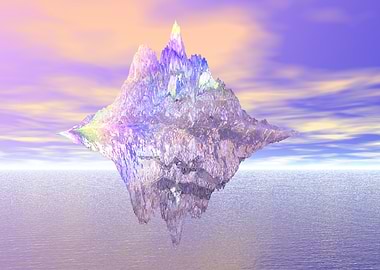 Floating Island in a Dreamy Landscape