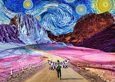 Surreal Landscape with Winged Figure