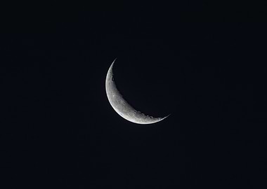 Crescent Moon in Dark Sky