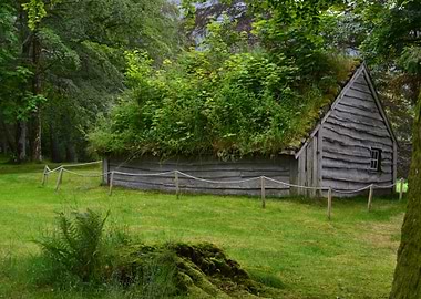Rustic Hut with Grass Roof